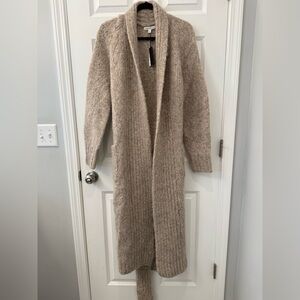 NWT Banana Republic ITALIAN ALPACA-BLEND DUSTER CARDIGAN Large Natural Beige